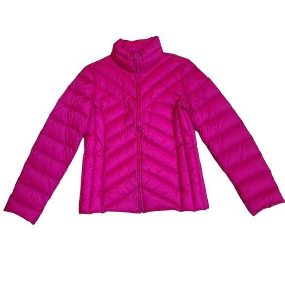 NWT Talbots Women's Size S High Neck Hot Pink Lightweight Quilted Puffer Jacket - Picture 14 of 15